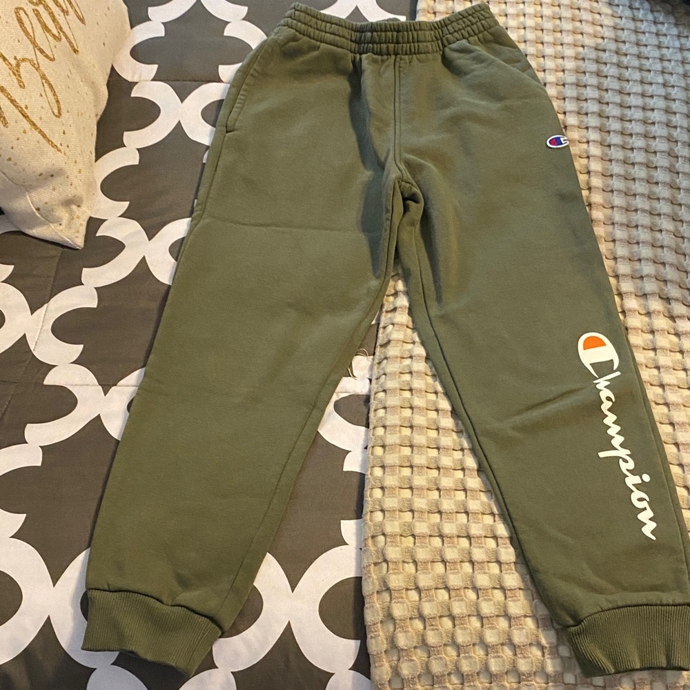 Champion Kids Green Joggers with Logo